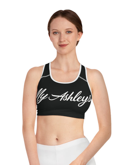 My Ashleys Signature Collection, Fashion Sports Bra, Fitness Yoga Gym Activewear Gift, Personalized Workout Gear